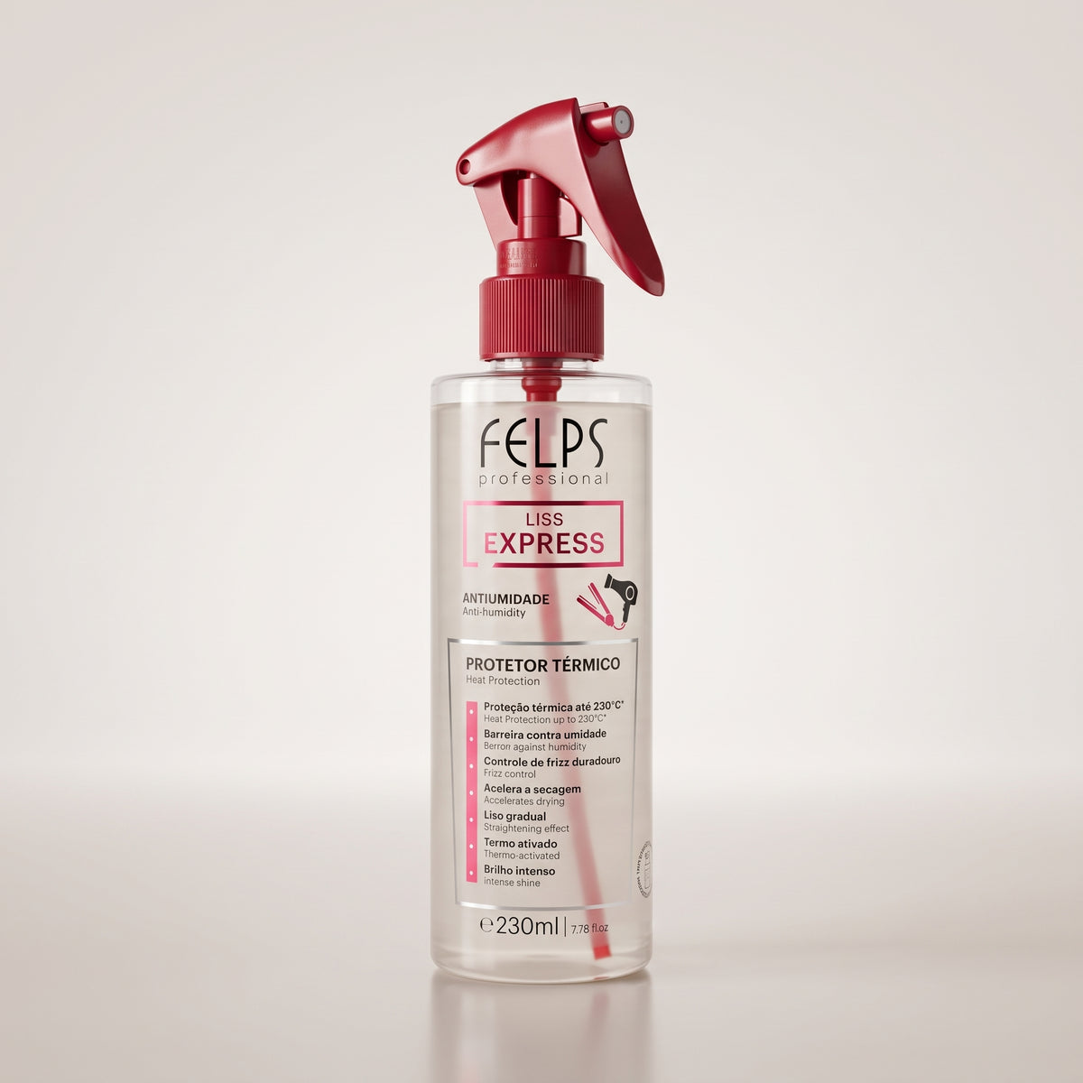 Felps Spray SOS Liss Express Protection Thermique pour tous types de cheveux - 230 ml