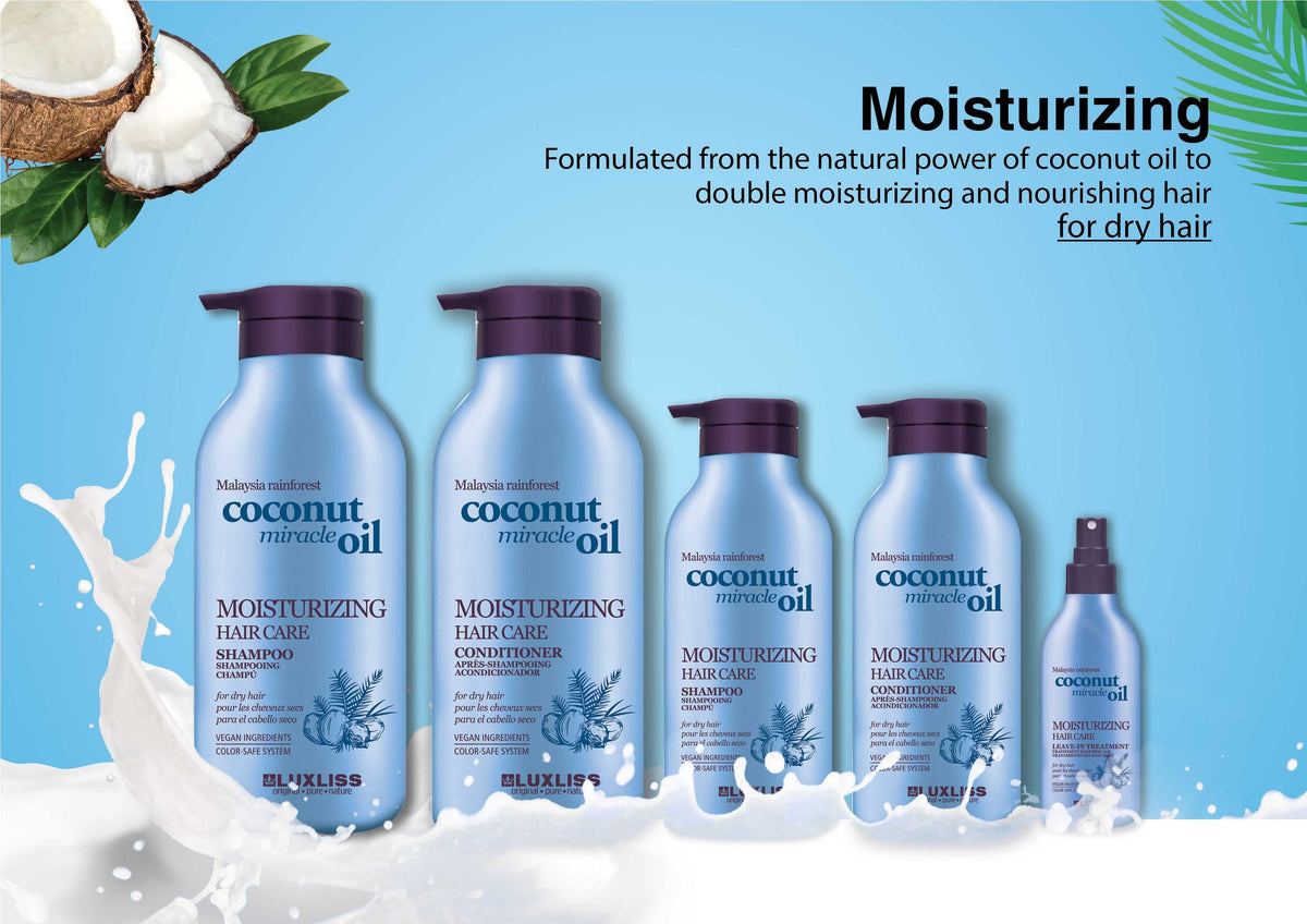 Kit shampoing et après-shampoing Luxliss à l'huile de coco miraculeuse - 2 x 500 ml